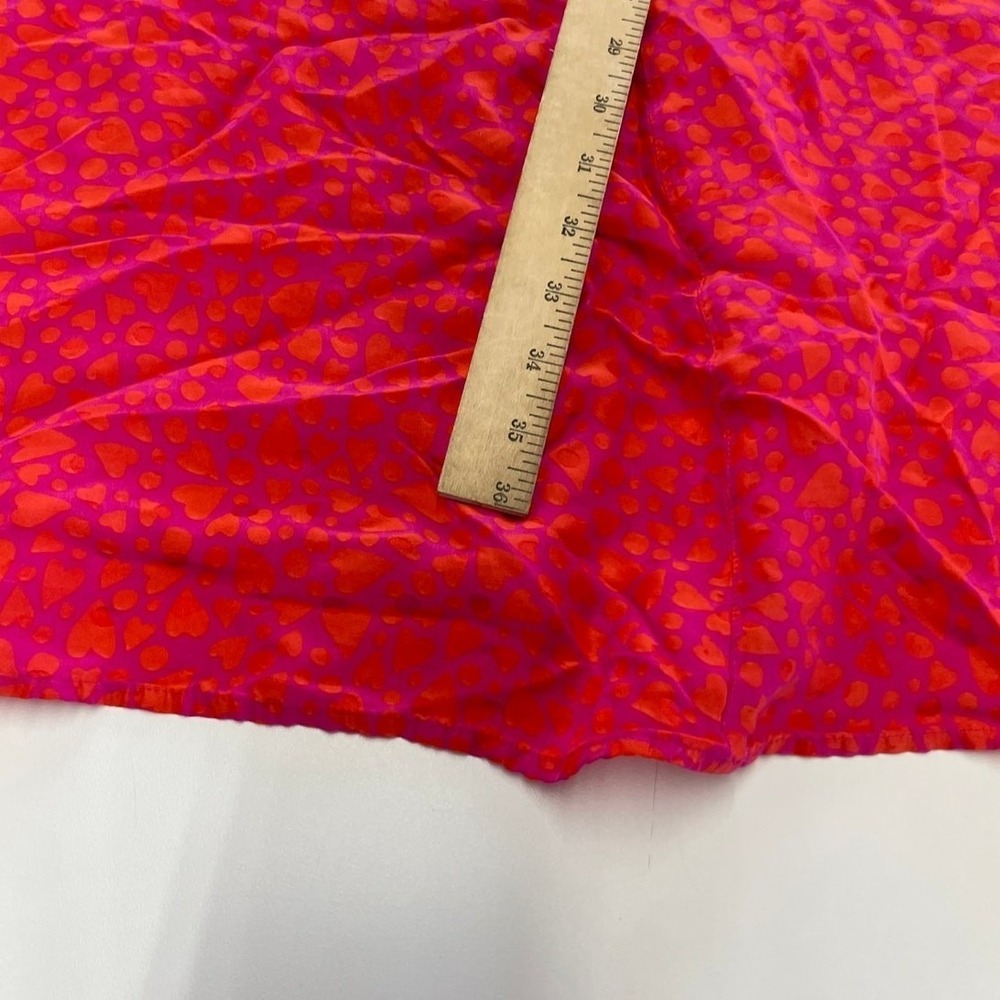 Tara‎ Jarmon Dress Womens 44 Pink Orange Rozenn Heart Print Polo Midi - Picture 7 of 15